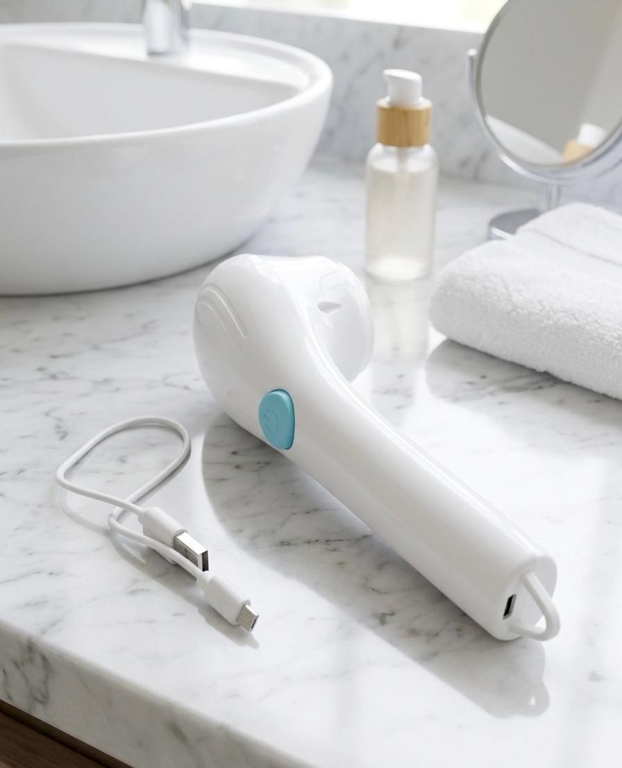 Multifunctional Handheld Electric Cleaning Brush. Portable for Kitchen And Household Use. USB Rechargeable with 5 Replaceable Brush Heads