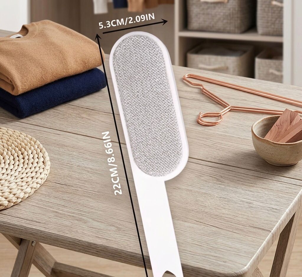 Double-sided Manual Pet Hair Removal Brush | Reusable Static Tool with Heavy Brush for Dog Shedding, Furniture, Clothing, Bedding, and Carpet Cleaning - No Power Needed, Plastic Material