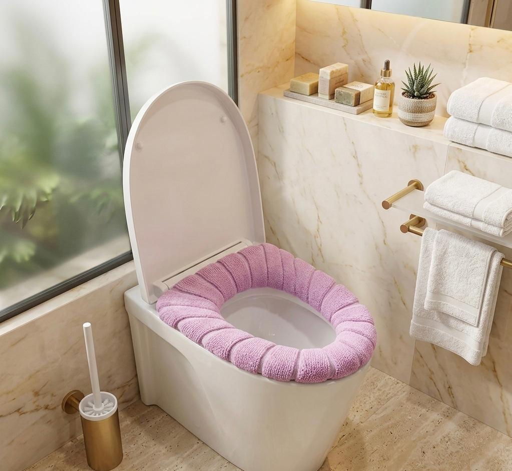 5 PCS Set Toilet Cushion Household Toilet Universal for Four Seasons Toilet Seat Cover Toilet Large Size Winter Thickened Toilet Seat Cushion Toilet Ring Cushion