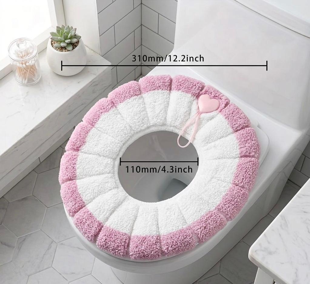 5 PCS Set Toilet Cushion Household Toilet Universal for Four Seasons Toilet Seat Cover Toilet Large Size Winter Thickened Toilet Seat Cushion Toilet Ring Cushion
