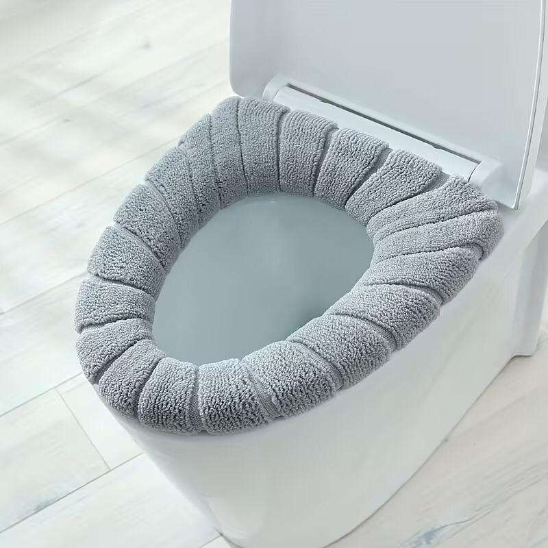 5 PCS Set Toilet Cushion Household Toilet Universal for Four Seasons Toilet Seat Cover Toilet Large Size Winter Thickened Toilet Seat Cushion Toilet Ring Cushion