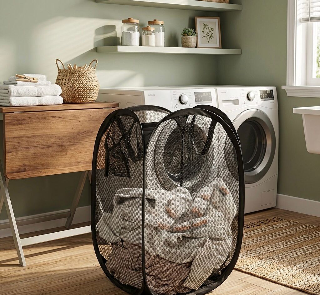Modern Design Laundry Basket with Handle - Large Capacity Foldable Storage Bin, Suitable for Living Room, Bathroom, and Bedroom Clothing Storage - Pop-up Multi-functional Component, Unlined, Storage Basket, Laundry Baskets