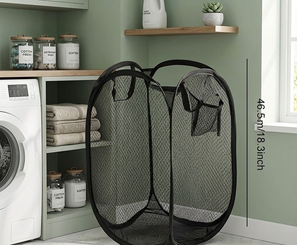 Modern Design Laundry Basket with Handle - Large Capacity Foldable Storage Bin, Suitable for Living Room, Bathroom, and Bedroom Clothing Storage - Pop-up Multi-functional Component, Unlined, Storage Basket, Laundry Baskets