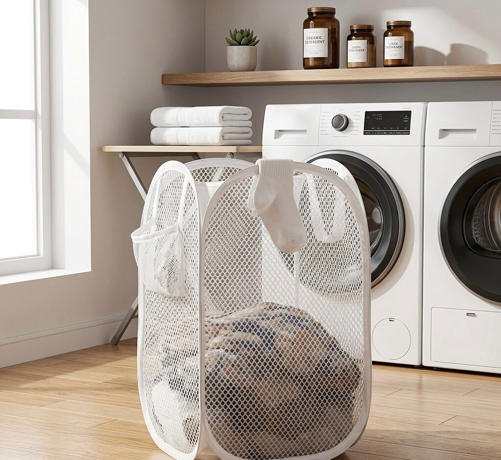 Modern Design Laundry Basket with Handle - Large Capacity Foldable Storage Bin, Suitable for Living Room, Bathroom, and Bedroom Clothing Storage - Pop-up Multi-functional Component, Unlined, Storage Basket, Laundry Baskets