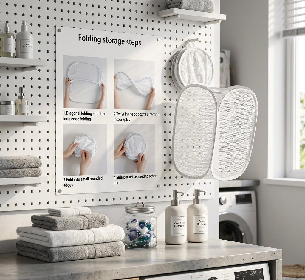 Modern Design Laundry Basket with Handle - Large Capacity Foldable Storage Bin, Suitable for Living Room, Bathroom, and Bedroom Clothing Storage - Pop-up Multi-functional Component, Unlined, Storage Basket, Laundry Baskets