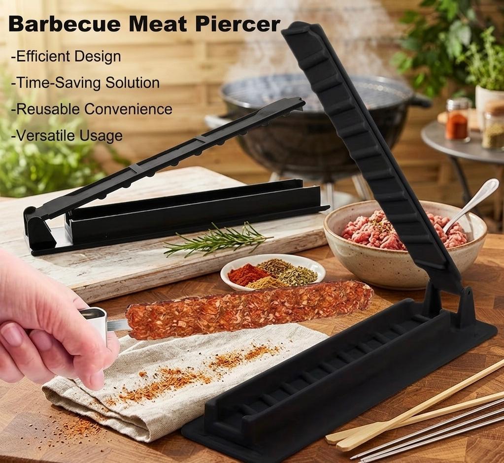 Multi-Functional Skewer Mold& BBQ Skewer Maker- Manual, Food Grade ABS Plastic Material, Suitable for Beef, Vegetables, Seafood, and Sausages, Ideal for Outdoor BBQ and Cooking
