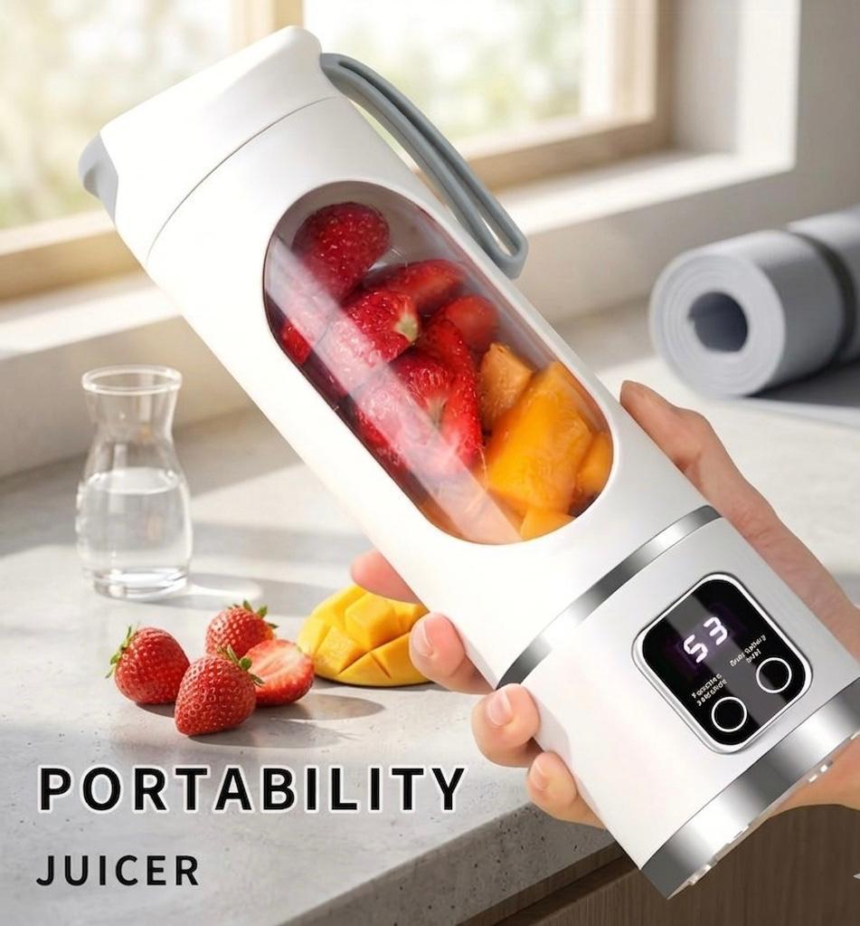 Portable USB-Rechargeable Blender & Juicer - Easy Clean, Perfect for Fruit & Vegetable Drinks, Milkshakes - 10.14oz to 16.91oz Capacity