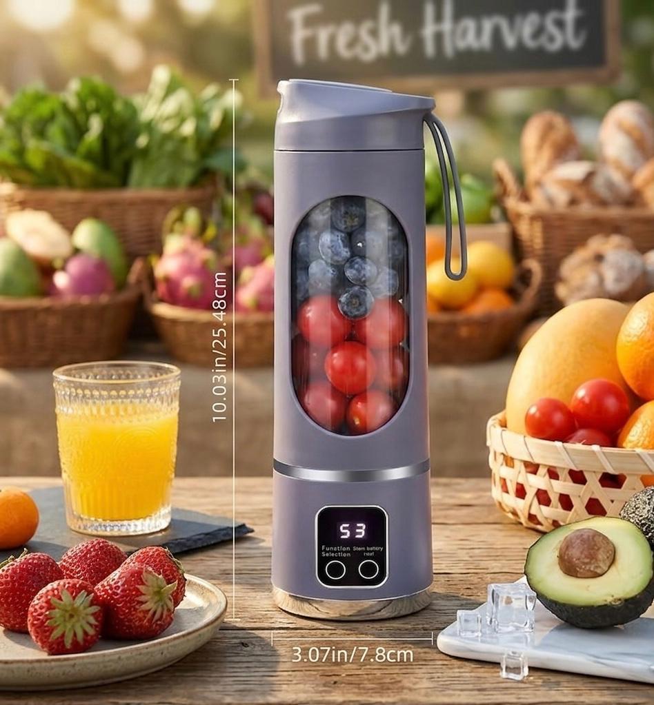 Portable USB-Rechargeable Blender & Juicer - Easy Clean, Perfect for Fruit & Vegetable Drinks, Milkshakes - 10.14oz to 16.91oz Capacity