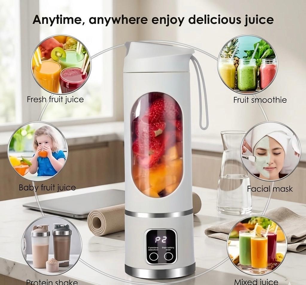 Portable USB-Rechargeable Blender & Juicer - Easy Clean, Perfect for Fruit & Vegetable Drinks, Milkshakes - 10.14oz to 16.91oz Capacity