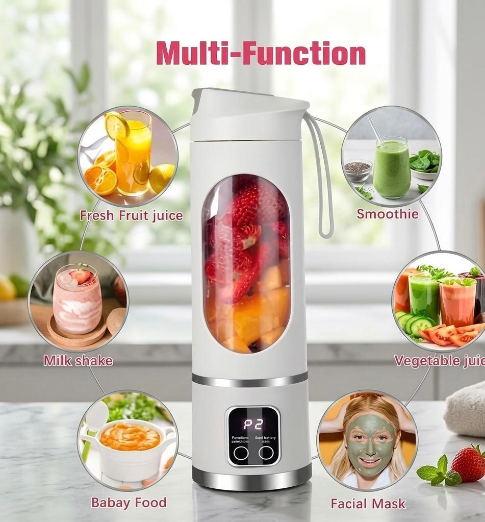 Portable USB-Rechargeable Blender & Juicer - Easy Clean, Perfect for Fruit & Vegetable Drinks, Milkshakes - 10.14oz to 16.91oz Capacity