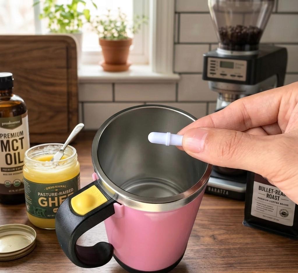 Automatic Magnetic Stirring Coffee Mug, Reusable Rotating Home Office Travel Mixing Cup, Stainless Steel Self Mixing Coffee Tumble,coffee Cup,electric Portable Water Cup,brewing Magnetic Rotation, Battery Model Electric Mixing Cup