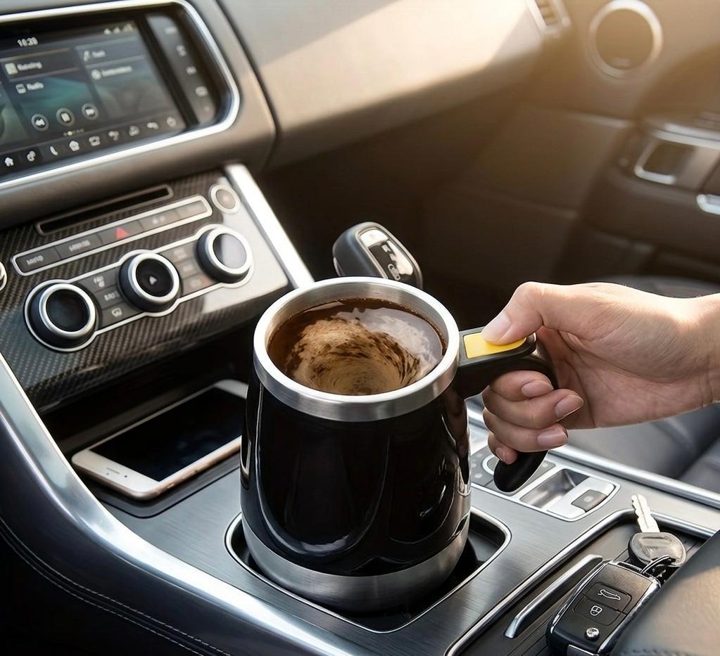 Automatic Magnetic Stirring Coffee Mug, Reusable Rotating Home Office Travel Mixing Cup, Stainless Steel Self Mixing Coffee Tumble,coffee Cup,electric Portable Water Cup,brewing Magnetic Rotation, Battery Model Electric Mixing Cup