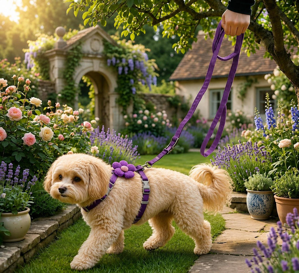 Cat/Small Dog Pet Harness and Leash Combo Set, Cute Striped Floral Design, Suitable for Holiday Decoration and Photography, for Small Cats/Pet Dogs