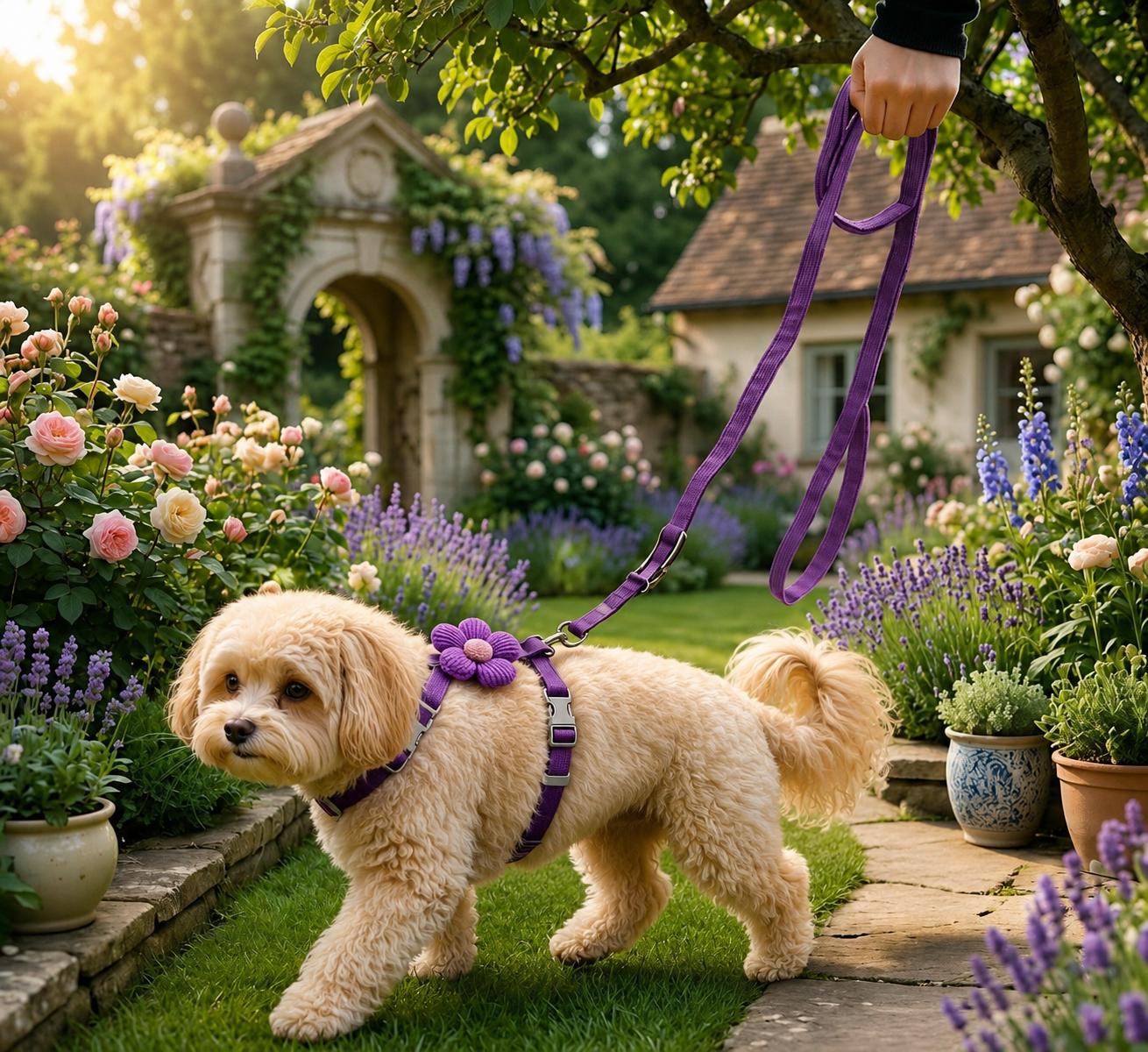 Cat/Small Dog Pet Harness and Leash Combo Set, Cute Striped Floral Design, Suitable for Holiday Decoration and Photography, for Small Cats/Pet Dogs