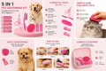 5pcs Pet Grooming Kit: Self-Cleaning Slicker Brush, Stainless Steel Flea Comb, Nail Clippers & More - Non-Electric Dog Care Set