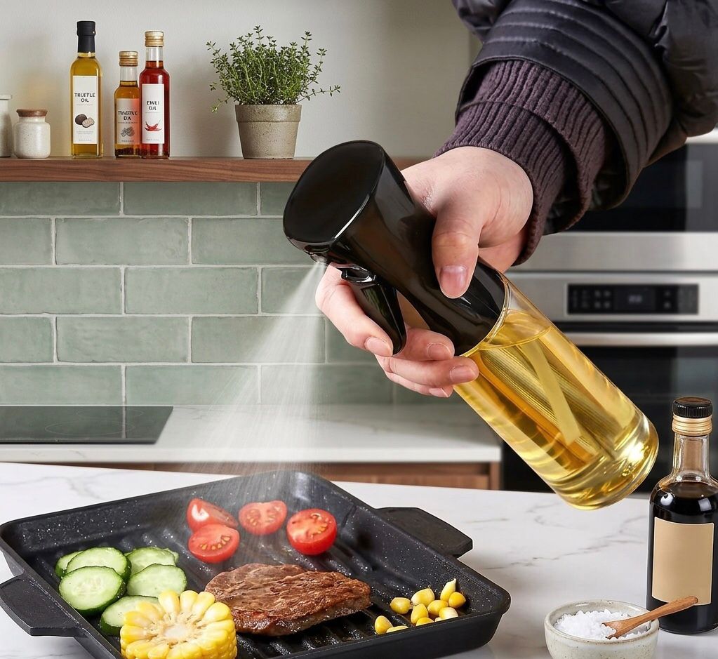 Oil Sprayer, Plastic Oil Spray Bottle, Barbecue Spray Bottle, Barbecue Picnic Tools, Kitchen Cooking Olive Oil Dispenser, Camping Barbecue Roasting Vinegar Sauce Oil Sprayer, Consumable Oil Jar